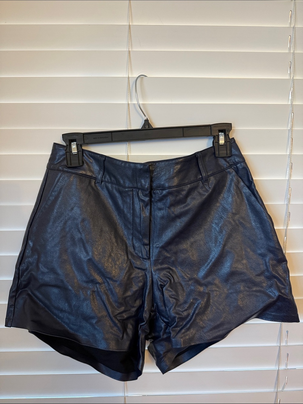 Commando Navy Blue High-Waist Faux Leather Shorts
